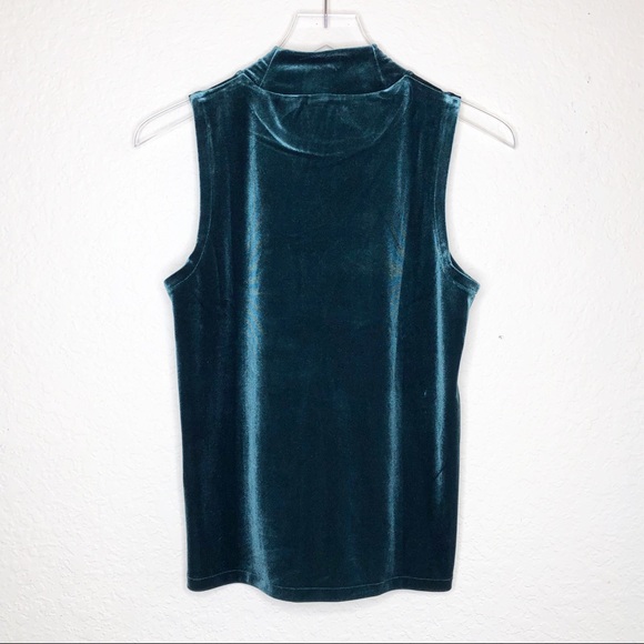 J. Crew | NWT Dark Green Velvet Mock Neck Top Sz S - Picture 5 of 5